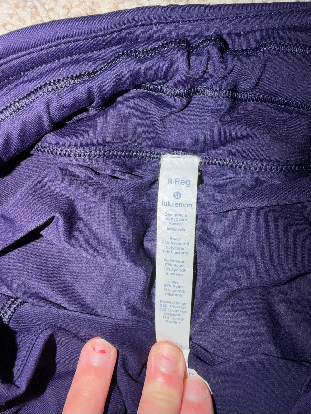 lululemon athletica navy blue athletic skort